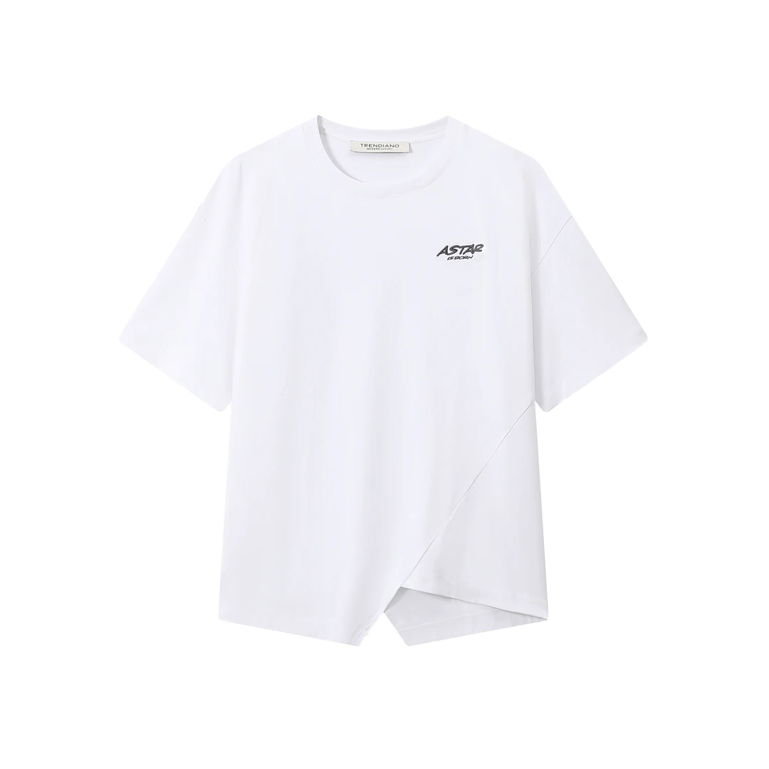 039--1020590不规则裁剪短袖圆领T恤