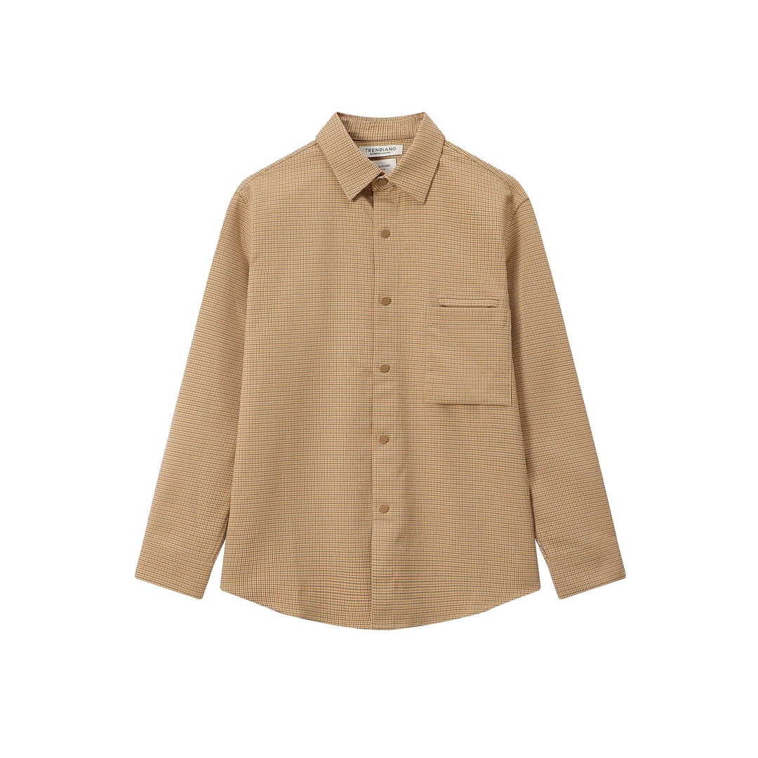 024--3015680细格长袖衬衫