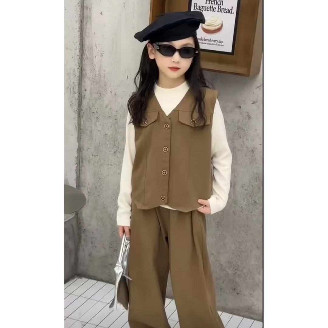 哈尼多多童装打底上衣马甲裤子三件套