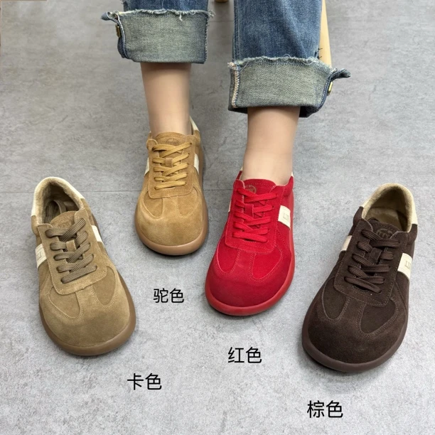 【布里内衬】复古德训卡皮巴拉纯牛皮舒适软底系带休闲鞋6262