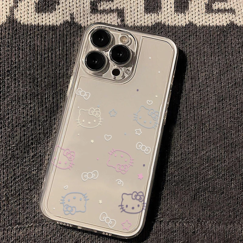 彩色线条凯蒂猫适用于苹果小米华为OPPO/VIVO/红米荣耀透明手机壳