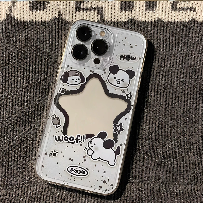 小狗星星相框适用苹果手机壳小米华为OPPOVIVO红米荣耀一加透明