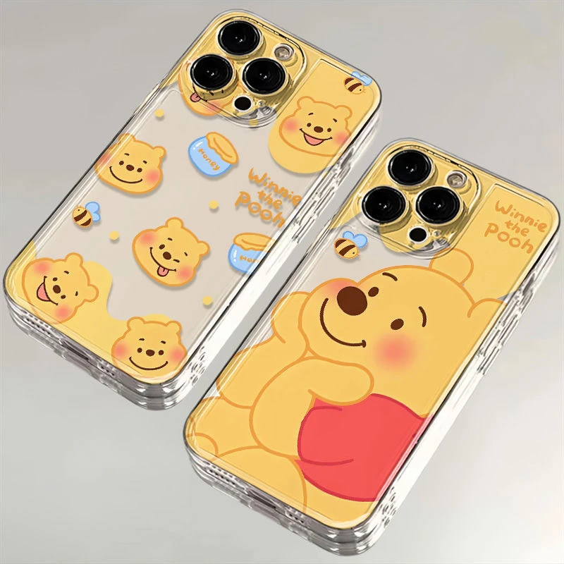 卡通维尼熊适用苹果/小米/华为OPPO/VIVO/红米一加荣耀透明手机壳