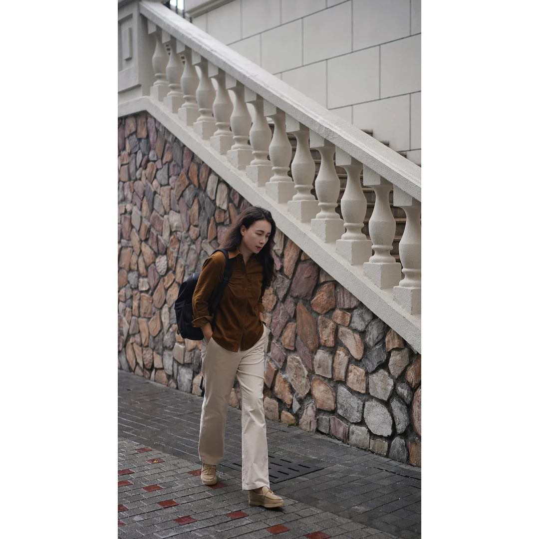 新款简约宽松百搭松紧腰灯芯绒直筒休闲裤MA3KZDZ0494