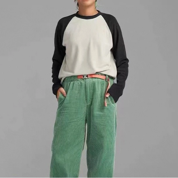 秋冬新款轻量磨毛保暖圆领长袖撞色T恤MA3SYDZ0335