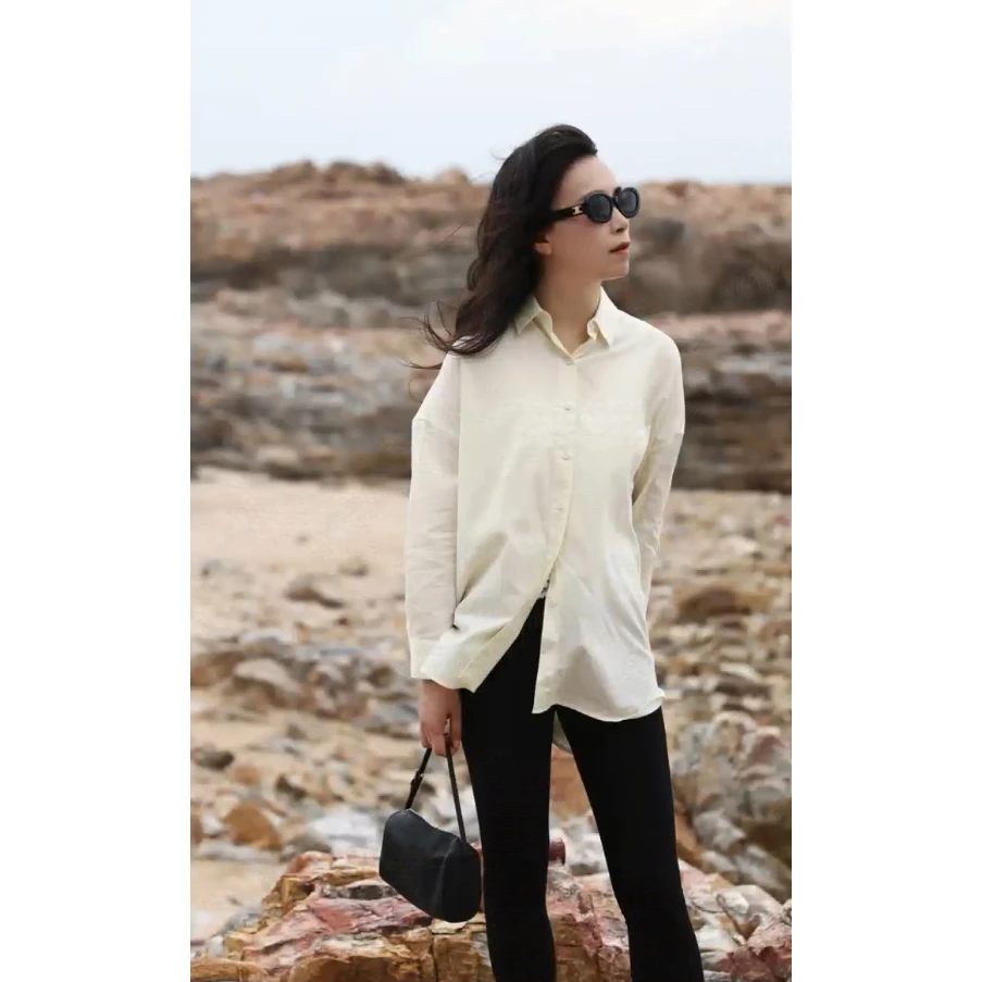 气质通勤肌理感细竖条百搭长袖衬衫MA4SYGZ0350