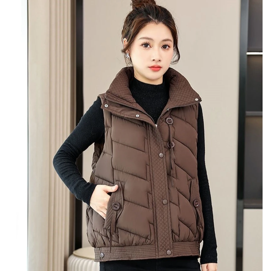 2024秋冬马甲宽松显瘦棉衣外穿背心时尚百搭洋气韩版立领坎肩外套