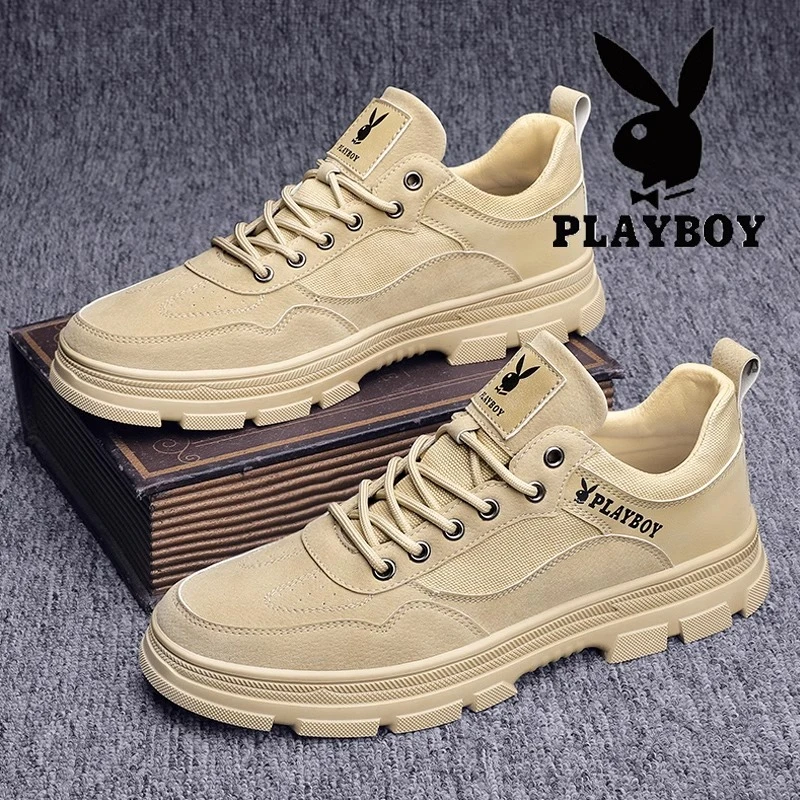 花花公子男鞋春冬季2025新款工装休闲防滑舒适布鞋男运动小众板鞋