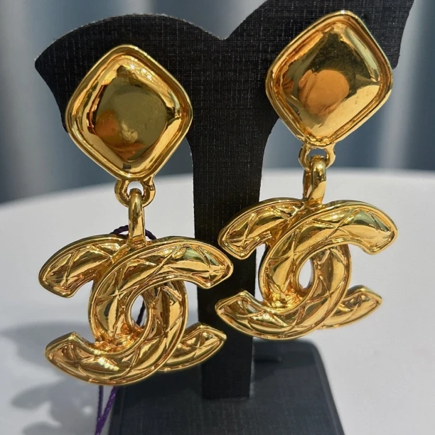 95新 Chanel/香奈儿 Chanel vintage香奈儿中古吊坠小鸟耳夹