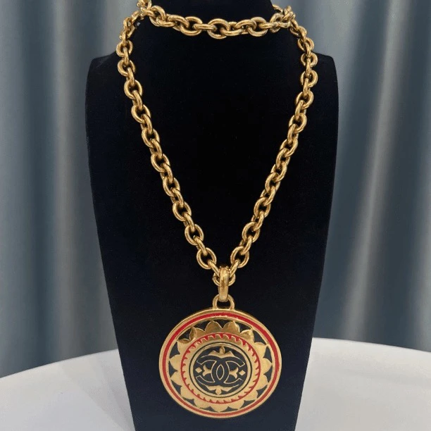95新 Chanel/香奈儿 Chanel vintage香奈儿中古黑金项链