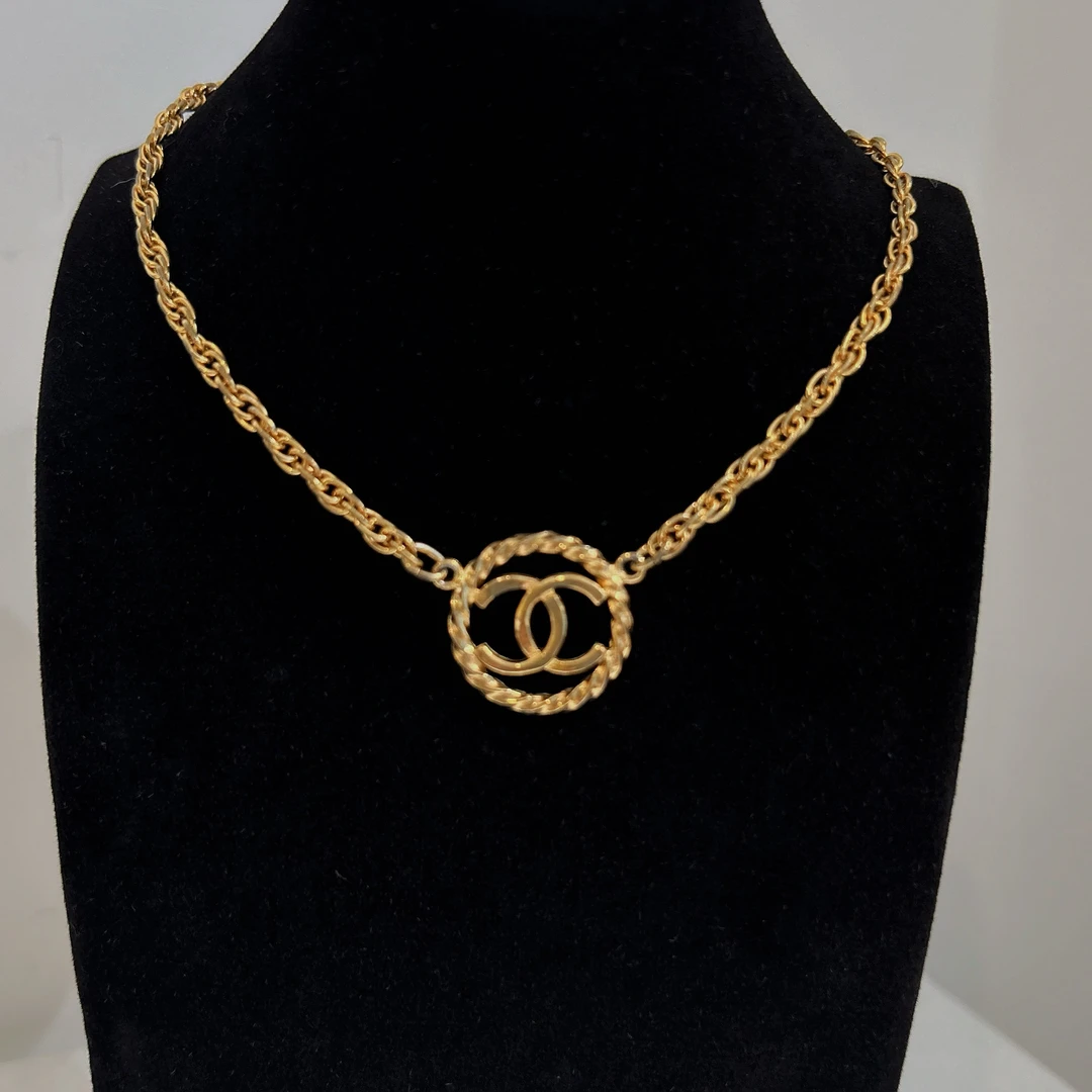 95新 Chanel/香奈儿 Chanel vintage香奈儿中古双c锁骨链