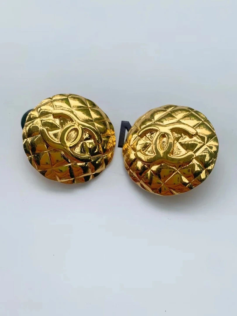 95新 Chanel/香奈儿 Chanel vintage香奈儿中古菱格耳夹