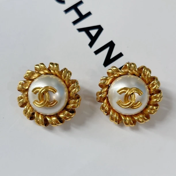 95新 Chanel/香奈儿 Chanel vintage香奈儿中古珍珠耳夹