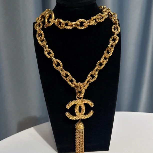 95新 Chanel/香奈儿 Chanel vintage香奈儿中古全熔岩流苏项链