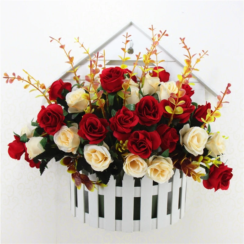 假花插花仿真客厅墙壁花篮套装家居饰品壁挂装饰塑料花摆件