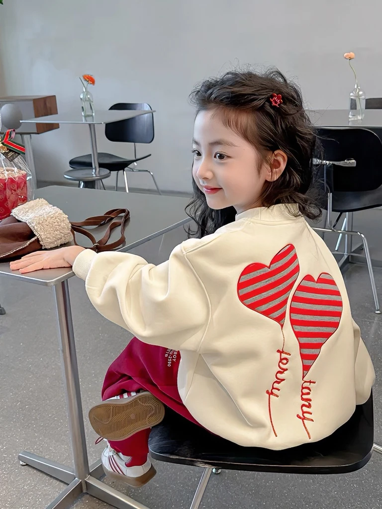 女童网红卫衣春秋装2025新款童装秋季洋气女宝宝套头衫中大童上衣
