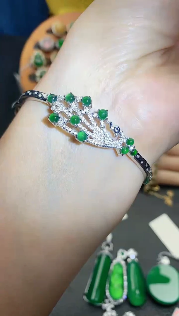 【闪购商品】翡翠手链银S925镶嵌111111111