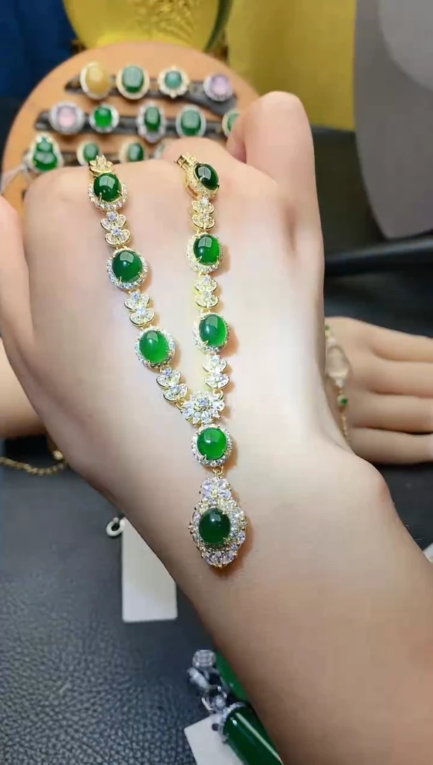 【闪购商品】翡翠手链银S925镶嵌1111111111