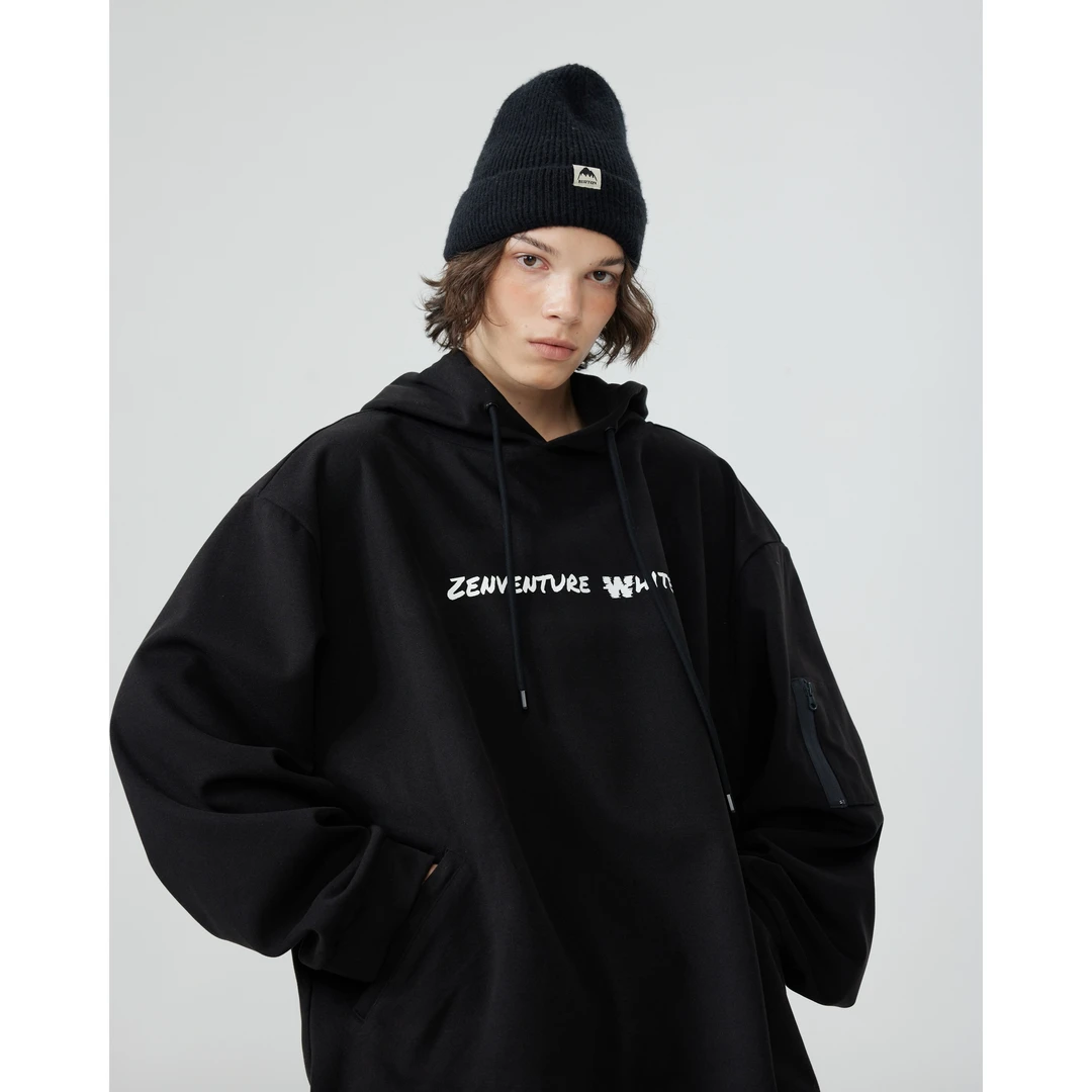 ZenventureWhite防风防泼保暖潮流新款情侣滑雪戴帽卫衣