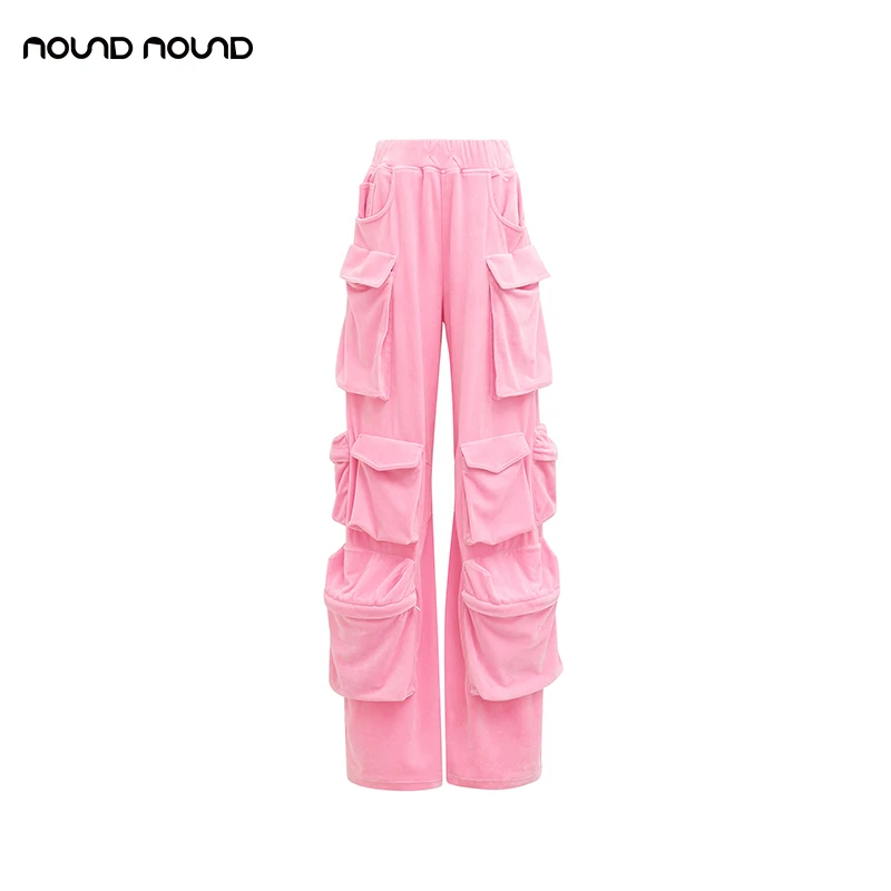 【le forbici】nound买手店天鹅绒多口袋运动休闲裤女24秋冬新款