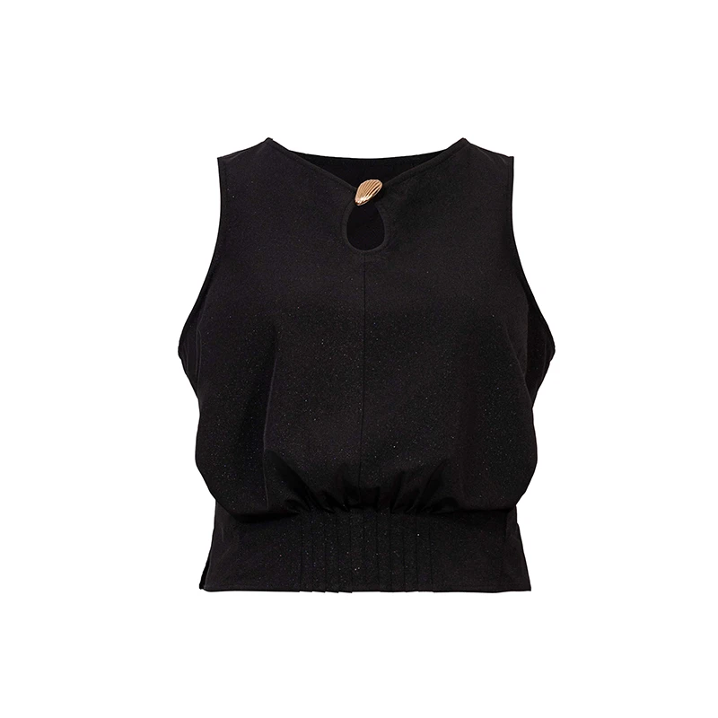 nound买手店10 ROUN黑色无袖圆领显瘦设计师女背心打底丁达尔穿搭