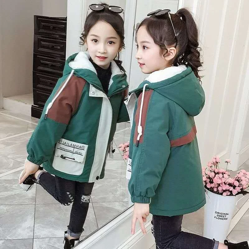 巴拉甄选女童外套秋冬加厚2021新款中大儿童装洋气风衣小女孩夹棉