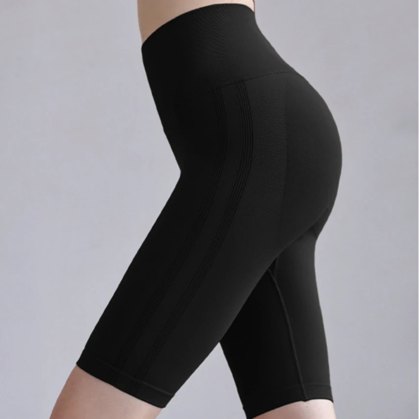 2024新款健身裤女弹力紧身五分裤裸感高腰提臀跑步瑜伽裤