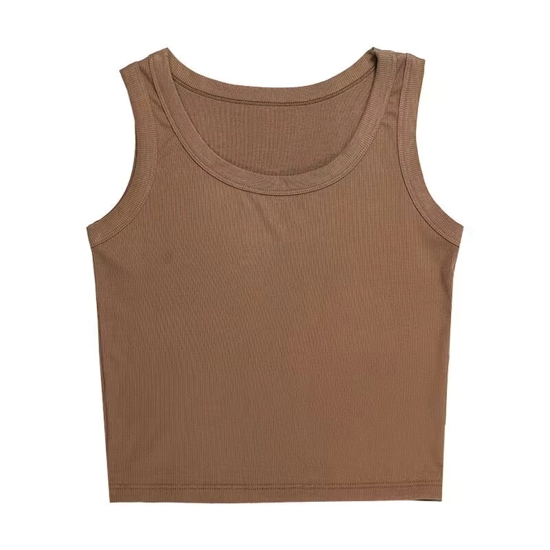 网红短款打底螺纹吊带瑜伽背心女夏季内搭无袖外穿上衣潮