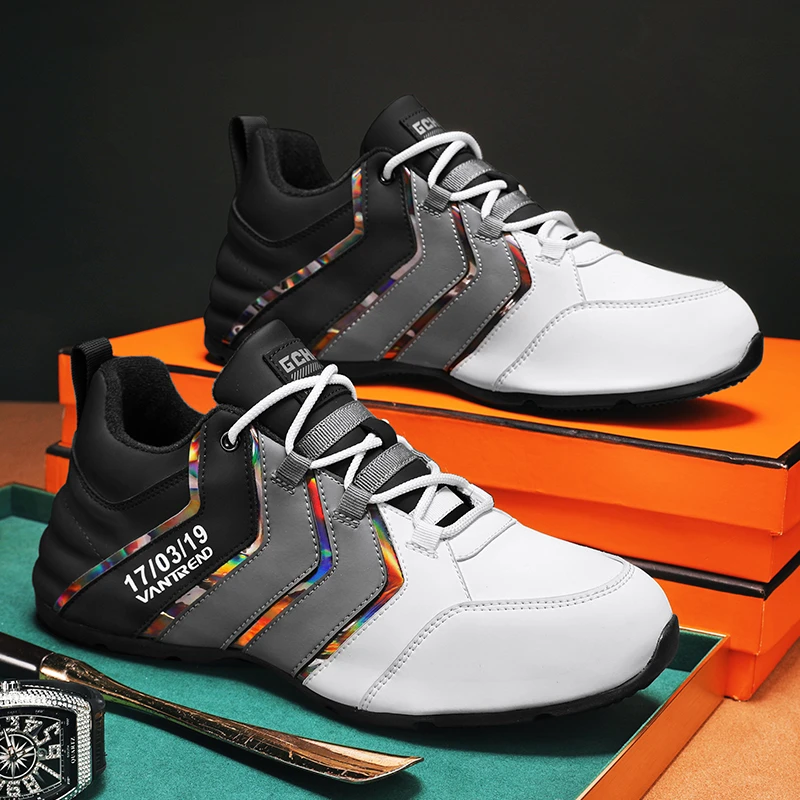 【KEWOLUO/科沃罗】欧洲站轻奢男士休闲鞋皮鞋高端潮鞋透气增高鞋