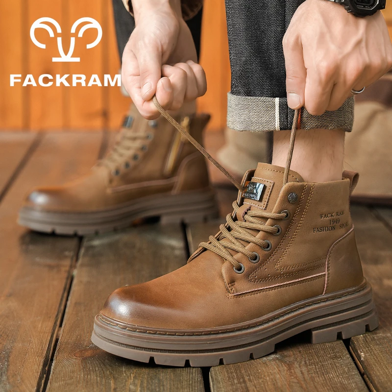 FACKRAM马丁靴男款2025新款秋冬英伦风复古百搭男士时尚马丁鞋男