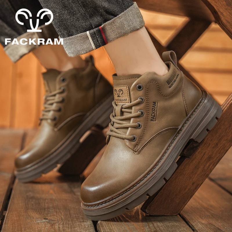 FACKRAM马丁靴男款2025新款秋冬中帮复古百搭工装短靴马丁鞋男士