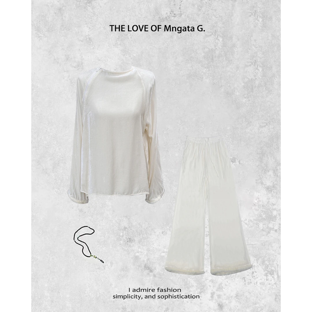 MNGATA G.宫小妍 【丝绒套装】新中式国风秋冬偏襟拉链套装23090705