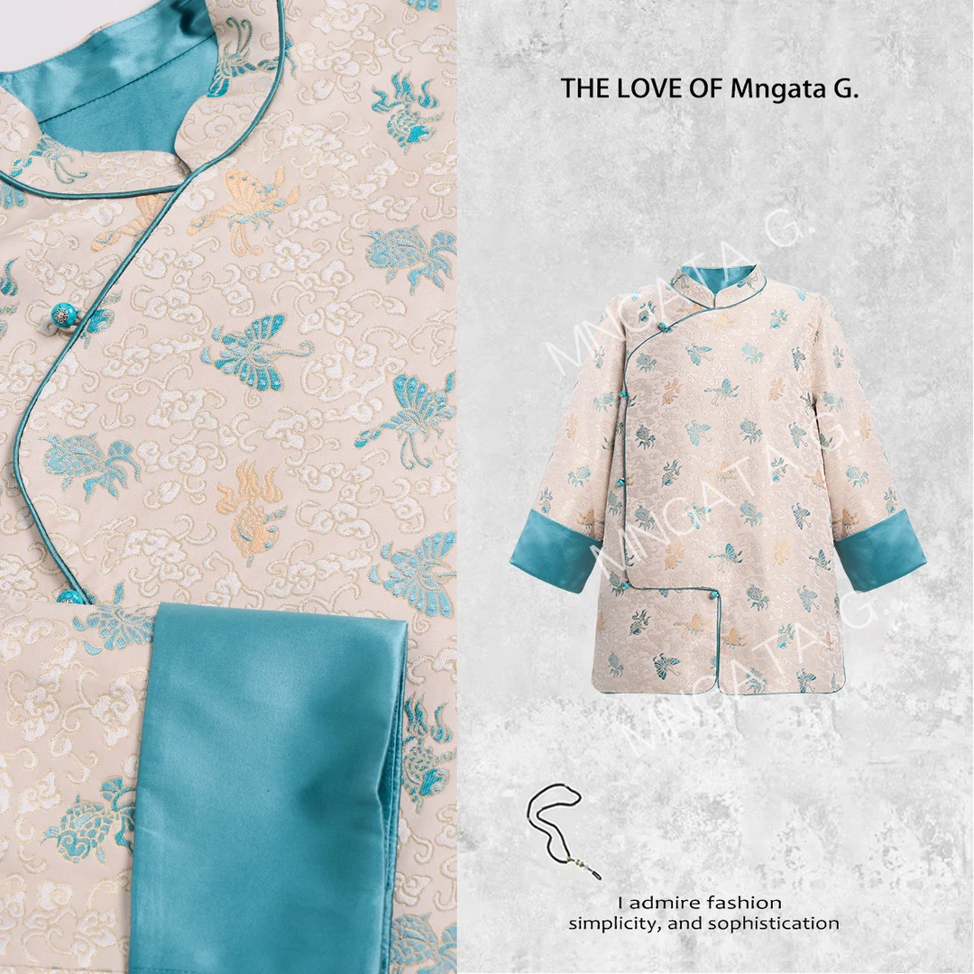 MNGATA G.宫小妍【宋锦·兰蝶子】桑蚕丝新中式国风夏日外套24011731