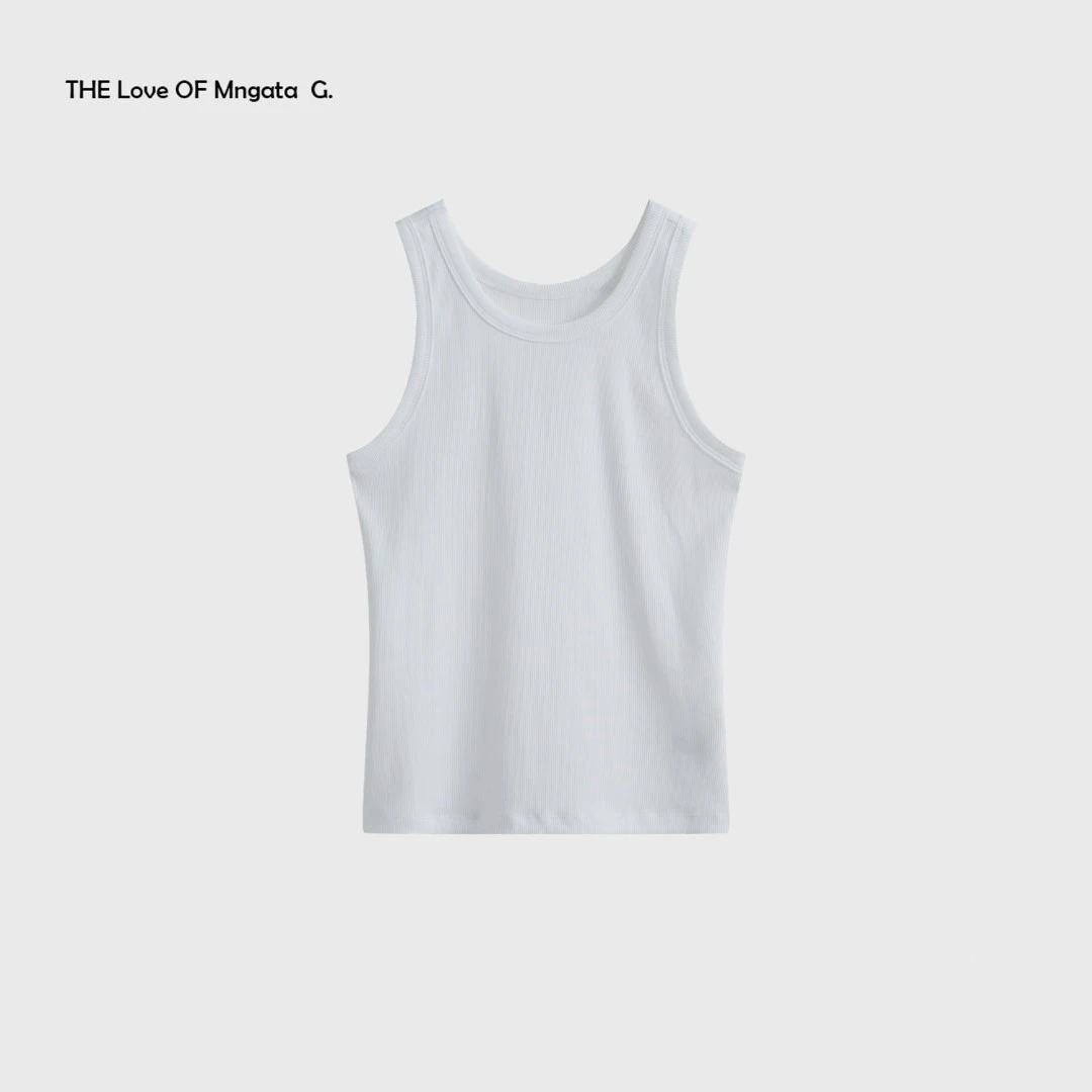 MNGATA G.宫小妍【二道背心】百搭青春修身时尚黑加白背心23040512