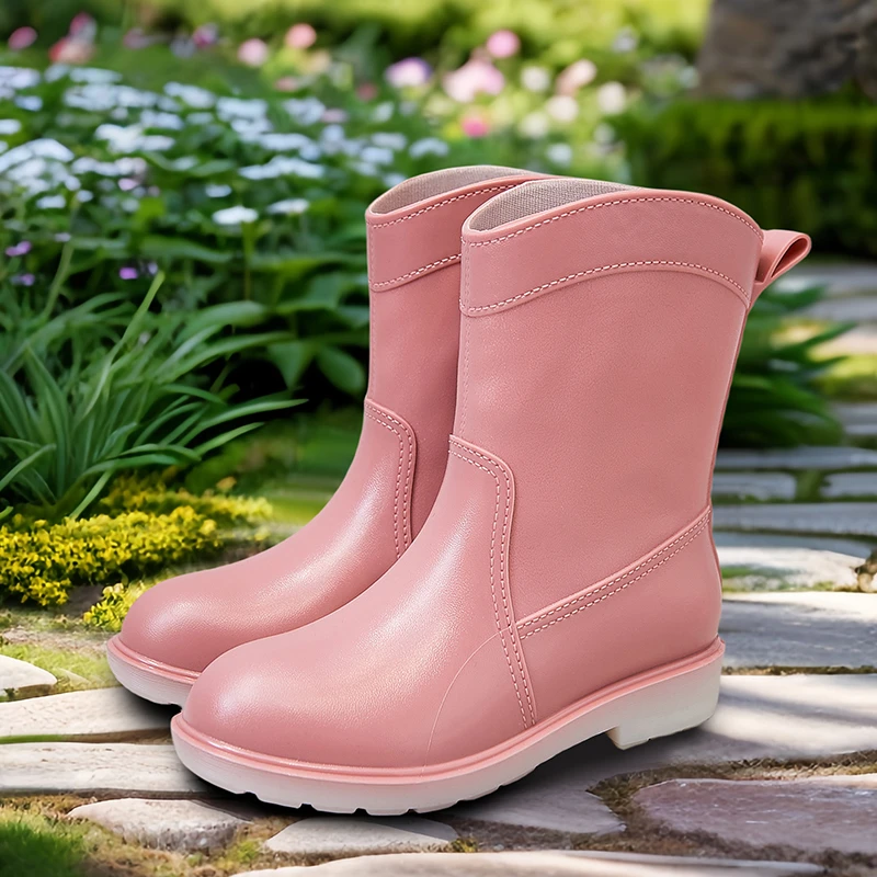 时尚潮流女士雨鞋短筒防滑英伦女款雨靴厨房工作胶鞋防水中筒水靴