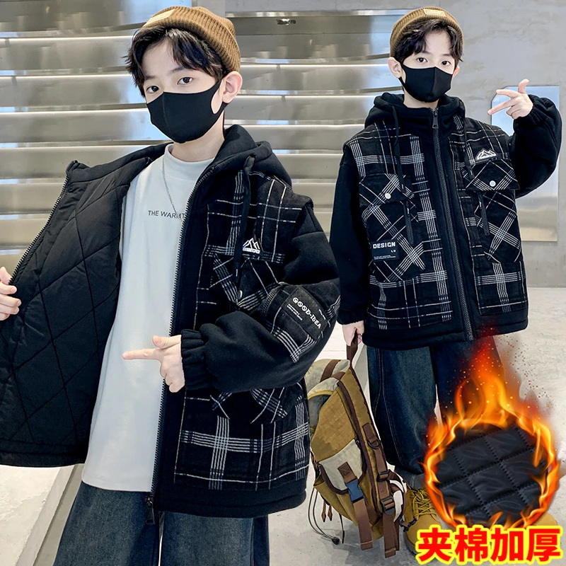 儿童装男童冬季外套加厚帅气休闲2023上新款中大童深秋冬潮酷帅