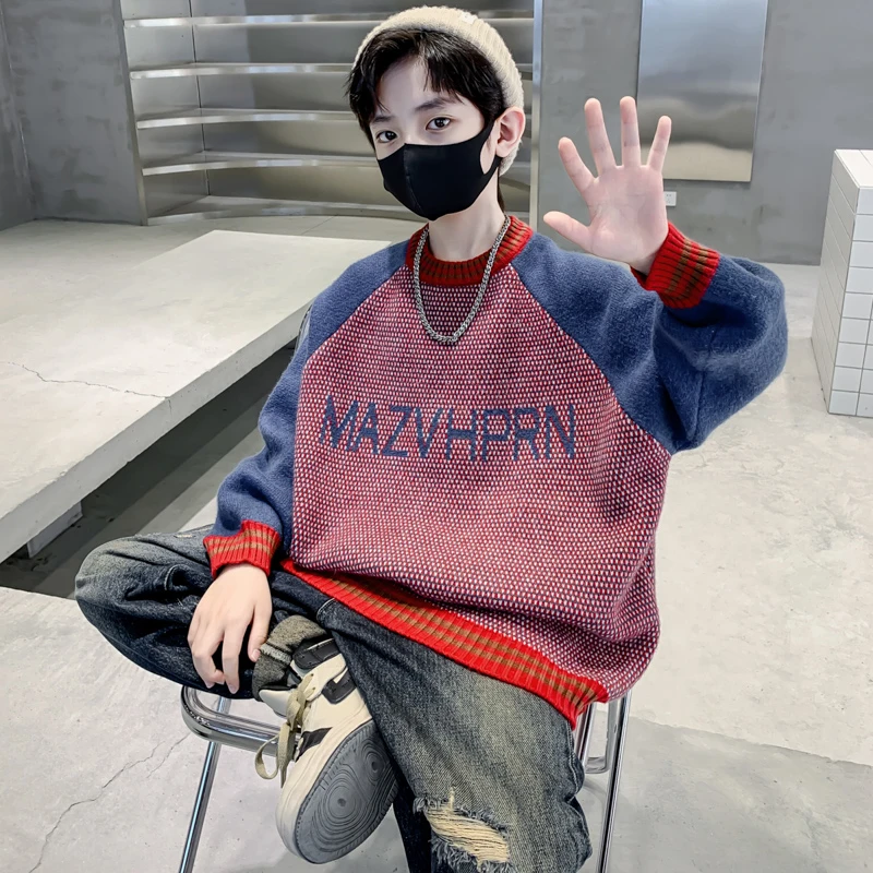 男童毛衣秋冬款2023新款儿童装冬季男孩毛线衣冬装加厚针织衫韩范