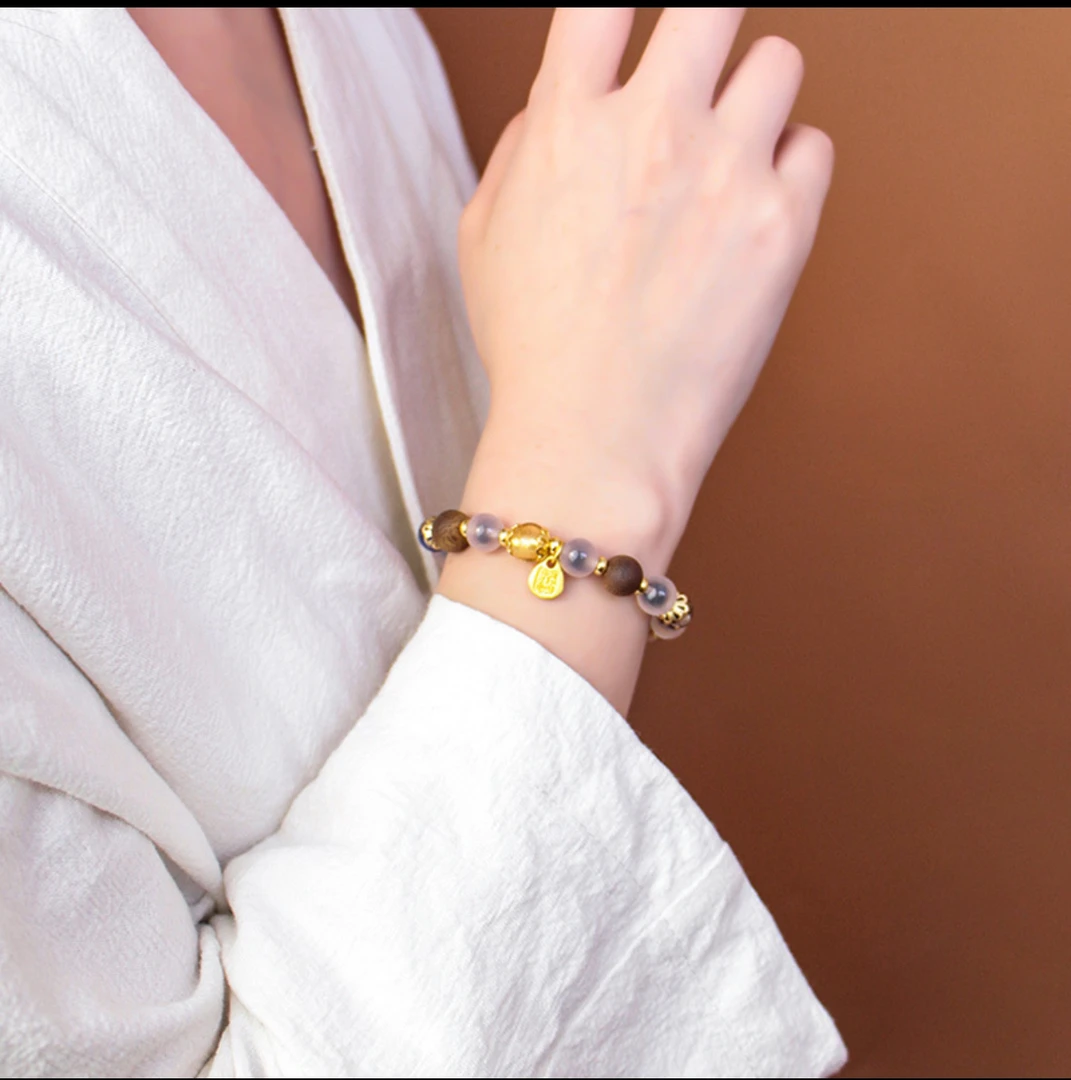 非金属木质手链 糖心扎基姐姐手串编绳沉小香手串