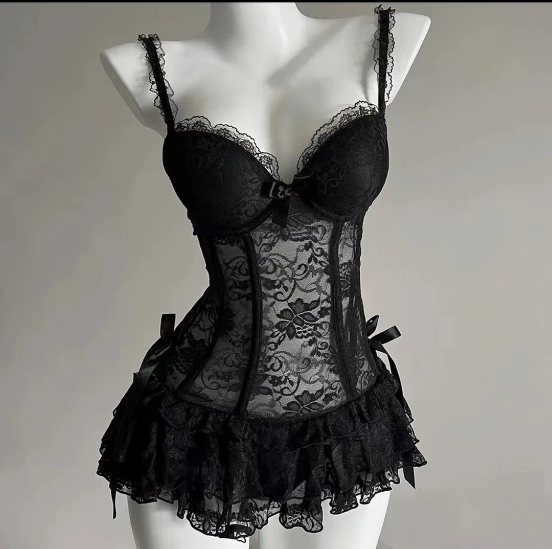 【寒木】80-150性感纯欲吊带蕾丝聚拢显瘦遮肉小胸马甲吊带内搭