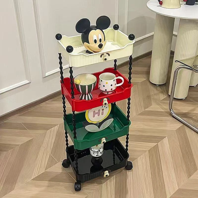 多巴胺可移动4层小推车多颜色置物架
