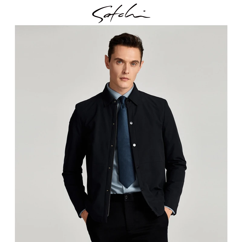 【兔毛内胆可拆】Satchi男装派克羽绒服冬商务可拆兔毛鹅绒外套