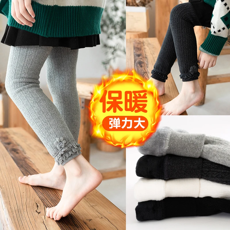 儿童打底裤加绒加厚秋冬季保暖宝宝外穿裤袜女童一体绒洋气连裤袜