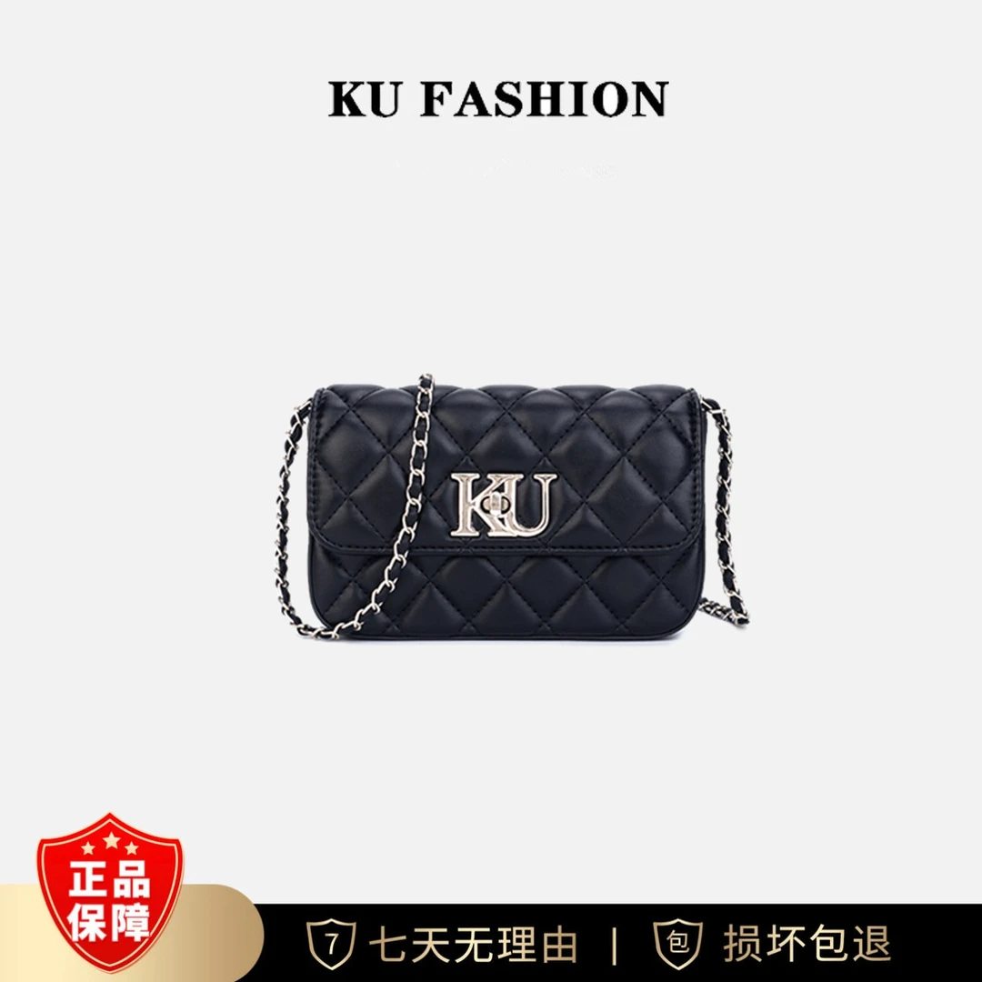 KU/FASHION 2024新款轻奢小香风菱格单肩包潮流斜跨包