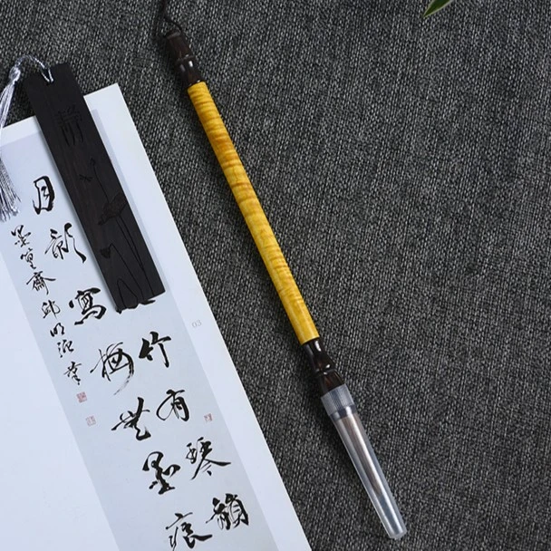 天纵金丝楠精品红木毛笔xx00758