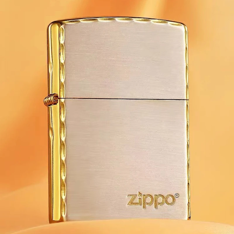 zippo打火机正版原装正品限量版镀金咬边标志