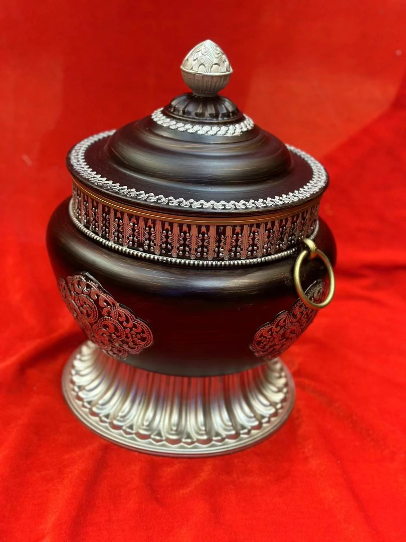 铜器多款藏式糌粑盒合金八吉祥客厅装饰