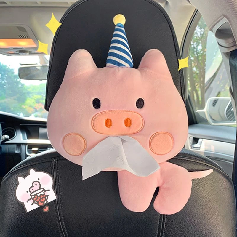 车载纸巾盒创意挂式可爱个性车内饰品扶手箱网红汽车抽纸盒车用女