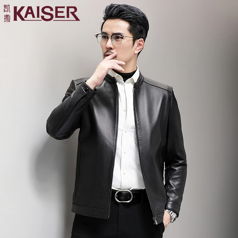 优质鹿皮外套商务翻领高档男士秋季M8006K02