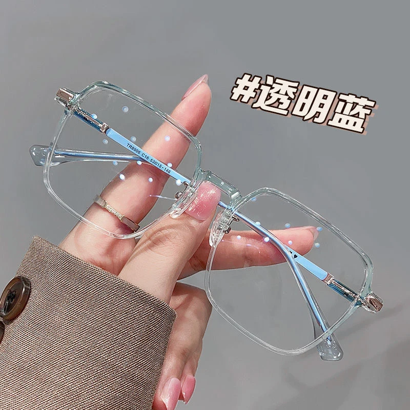 爆款冷茶色超轻网红眼镜女学生防蓝光辐射韩版高颜值平光镜无度数