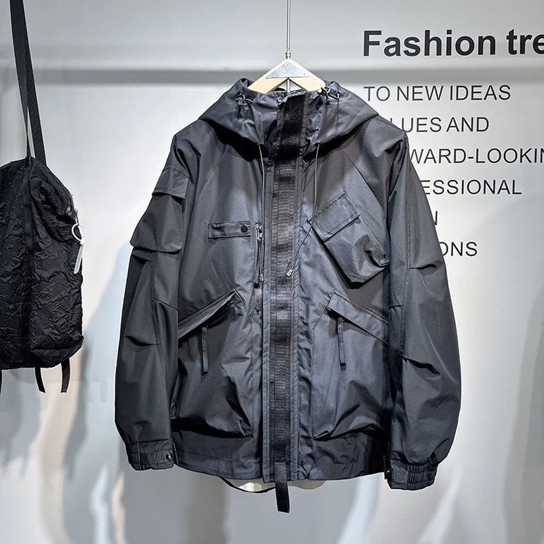 早秋高品质连帽工装夹克时尚百搭潮流宽松帅气休闲男外套情侣韩版